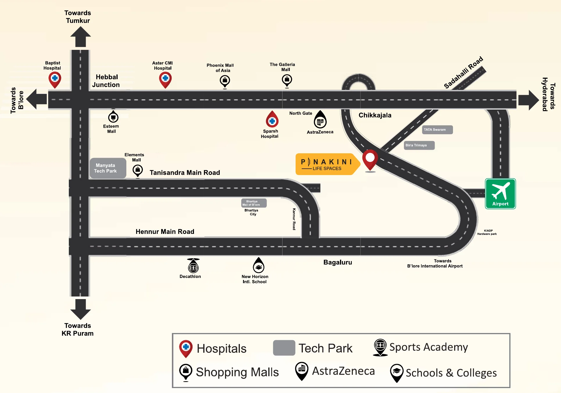 Pinakini Lifespaces location map — Doddajala, Devanahalli